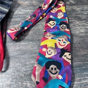 Save the Children Men’s Purple and Red Cartoon Character Necktie